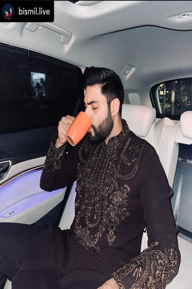 Bismil in Our Brown Heavy Embroided Kurta Set - Bharat Reshma