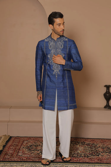 Indigo etch kurta set - Bharat Reshma