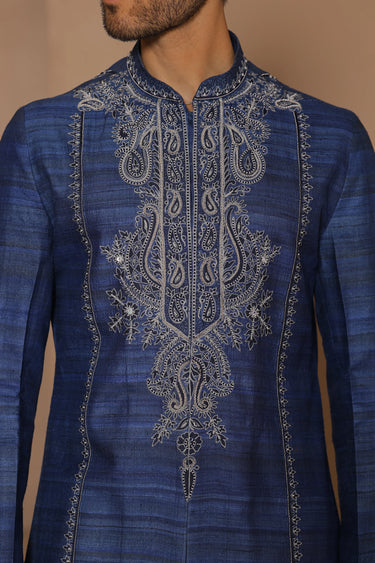 Indigo etch kurta set - Bharat Reshma