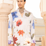 Grey floral digital print kurta set - Bharat Reshma