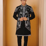 Monochrome tide Bundi kurta set - Bharat Reshma