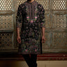 Rich Black Designer Italian Kurta Set for Men - Bharat Reshma