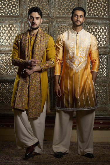 Designer Ombre Resham Embroidered Kurta Set - Bharat Reshma