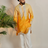 Yellow Hand Embroidered Kurta Pajama Set - Bharat Reshma