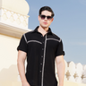 X-Stitch black co-ord set - Bharat Reshma