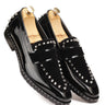 Tan Patent Leather Black Loafers for Men - Bharat Reshma