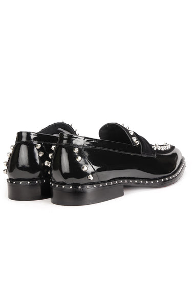 Tan Patent Leather Black Loafers for Men - Bharat Reshma