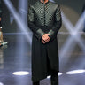 Designer Black Men's Gown with Pant in Italian Magna - Bharat Reshma