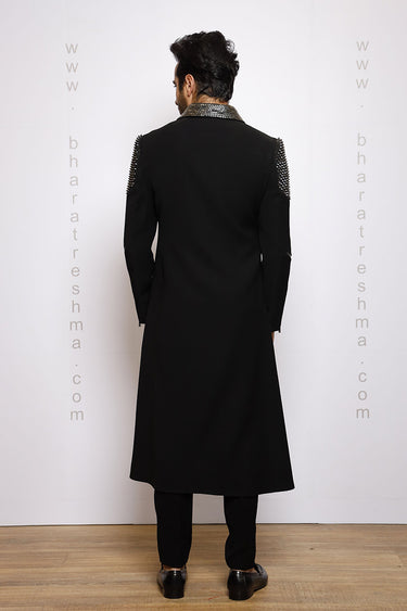 Studs and Plumeau Designer Gown for Men - Bharat Reshma