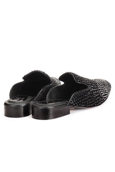 Tan Patent Black Leather Sandals for Men - Bharat Reshma