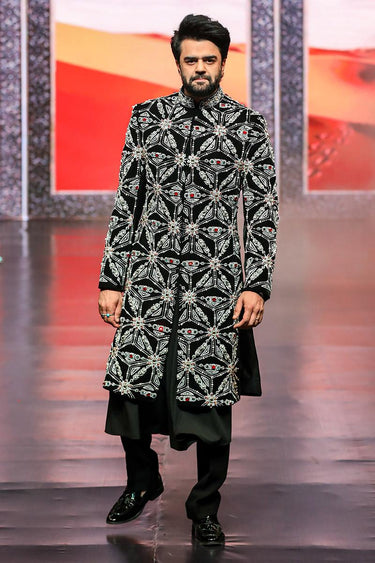 Manish Paul in Our Designer Black Sherwani - Bharat Reshma