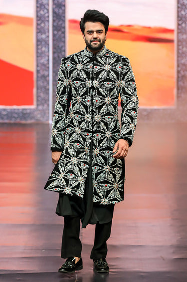 Manish Paul in Our Designer Black Sherwani - Bharat Reshma