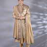 Designer Champagne Brown Sherwani Set - Bharat Reshma