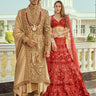 Designer Golden Sherwani for Groom - Bharat Reshma
