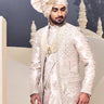 Cotton Silk Designer Sherwani for Groom - Bharat Reshma