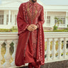 Ruby Hand Embroidered Sherwani for Men - Bharat Reshma