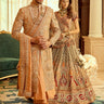 Orange Hand Embroidered Sherwani for Groom - Bharat Reshma