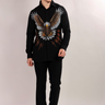 Designer Black Full Sleeve Shirt with Hand-Painted Eagle - Bharat Reshma