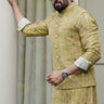 Manish Paul in Our Mustard Cotton Printed Floral Kurta Set - Bharat Reshma