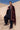 Black Asymmetric Magna Kurta with Regal Crimson Cutdana Velvet Stole