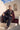 Black Asymmetric Magna Kurta with Regal Crimson Cutdana Velvet Stole