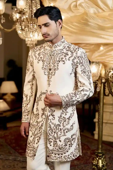 Ivory Antique Gold Indo-Western