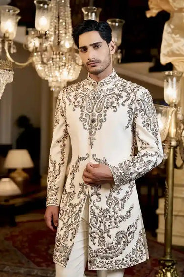 Ivory Antique Gold Indo-Western