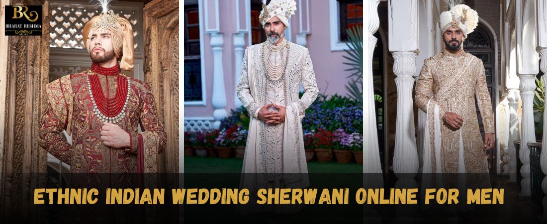 Blue Dhoti Sherwani for Groom: Wedding Dress for Men | BAnu – B Anu Designs
